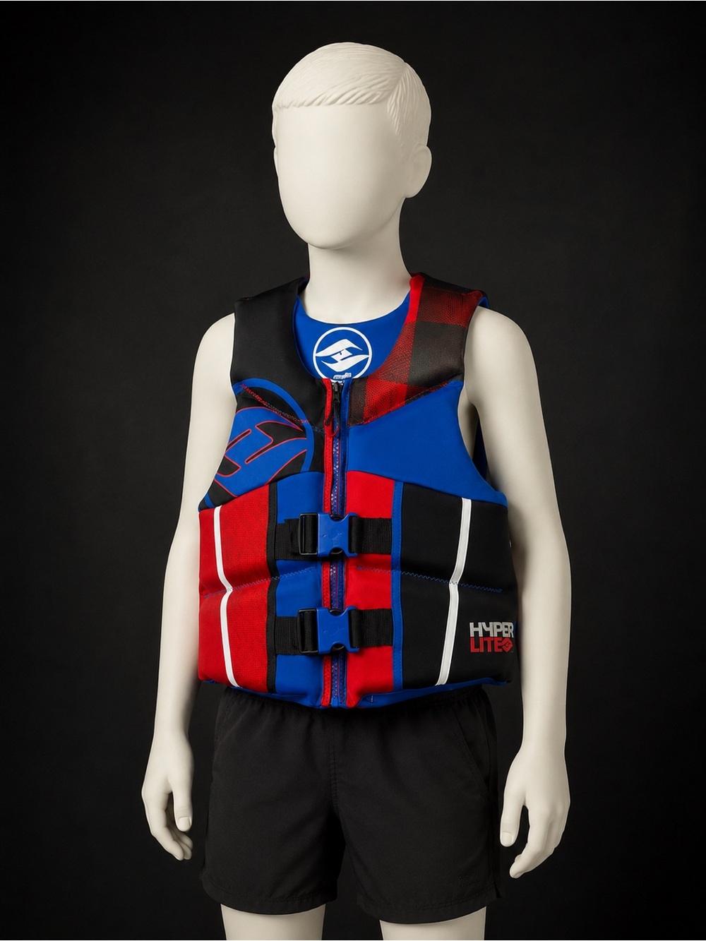 Hyperlite Youth Life Jacket USCG Approved 50-90 lbs Red Blue Black